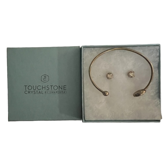 AUTHENTIC SWAROVSKI TOUCHSTONE CRYSTAL EARRINGS AND BANGLE - Picture 7 of 11